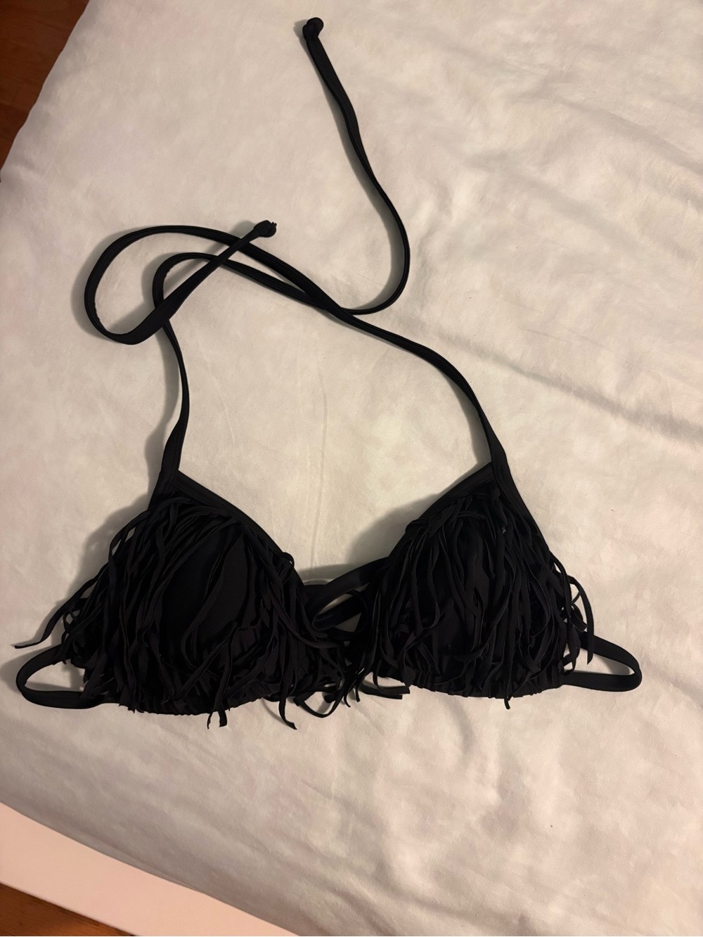Hollister Black Swim Top with Tie Detail